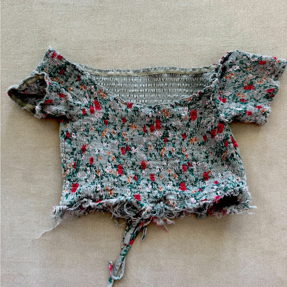 Xhilaration Multicolor Floral Smocked Blouse